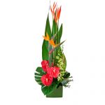 Large Tropical flower arrangement in a Ceramic Container