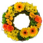 Colourful cluster wreath suitable for Service