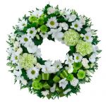 Green and white wreath suitable for Service