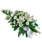 Spray of white flowers suitable for service