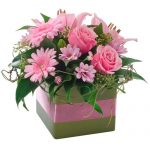 Petite Box pink flower arrangement